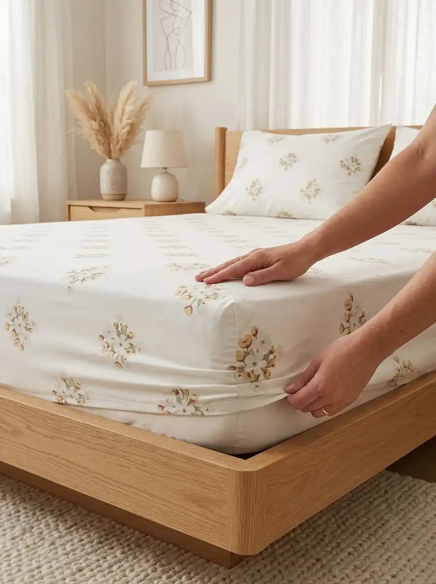 AtoZ Home Decor Selfie King 100% Cotton King Size Bedsheet Set | 210 TC