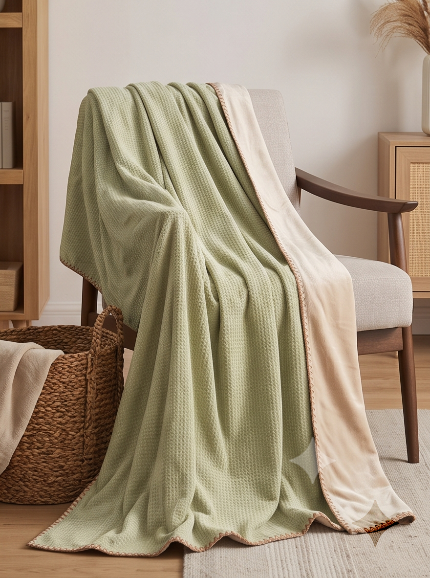 Stylla Hibiki Reversible Plush Baby Blanket (110 cm x 120 cm) – Ultra-Soft Double-Sided Warm Blanket