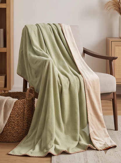 Stylla Hibiki Reversible Plush Baby Blanket (110 cm x 120 cm) – Ultra-Soft Double-Sided Warm Blanket