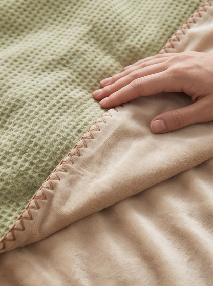 Stylla Hibiki Reversible Plush Baby Blanket (110 cm x 120 cm) – Ultra-Soft Double-Sided Warm Blanket