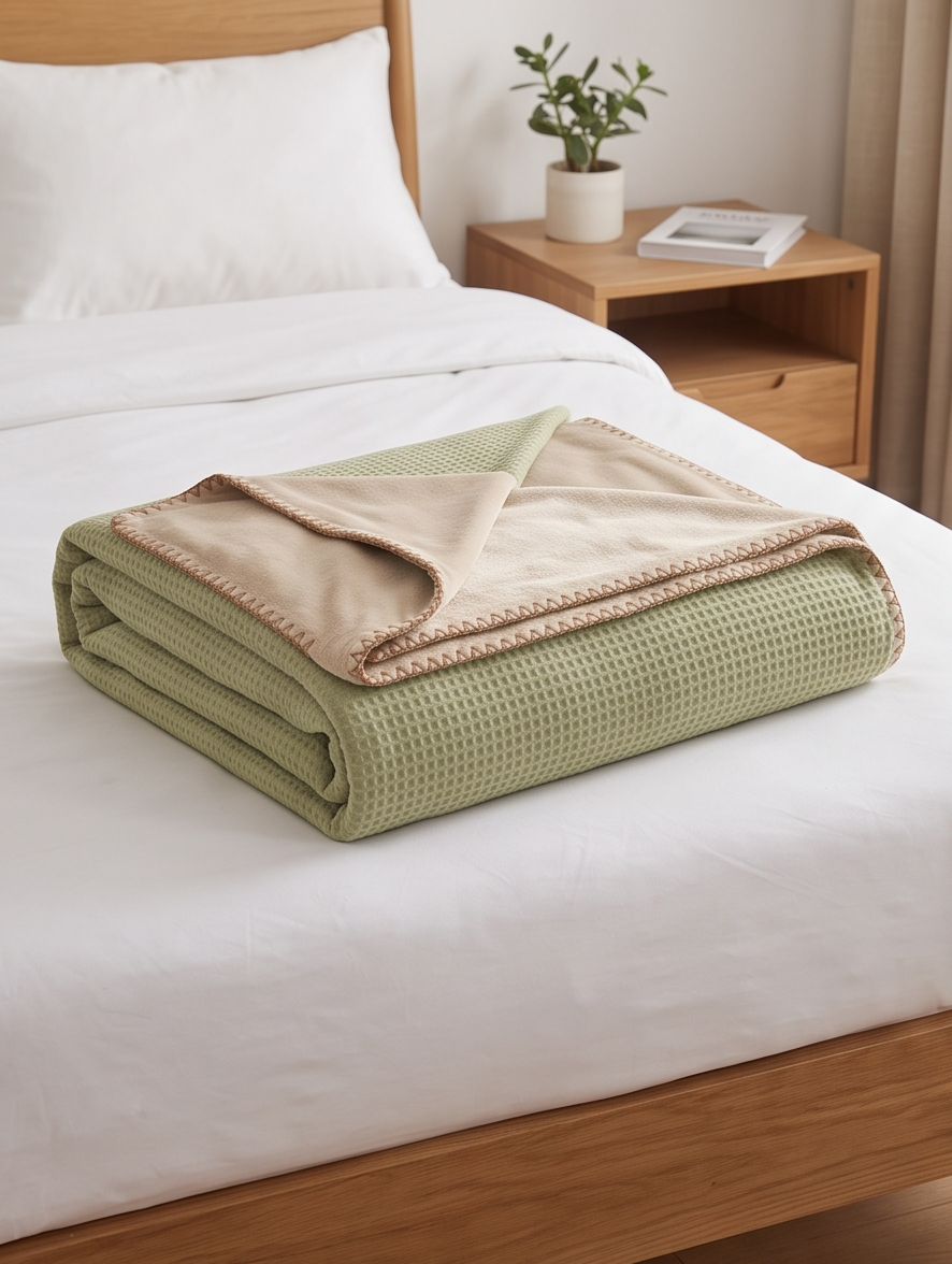 Stylla Hibiki Reversible Plush Baby Blanket (110 cm x 120 cm) – Ultra-Soft Double-Sided Warm Blanket