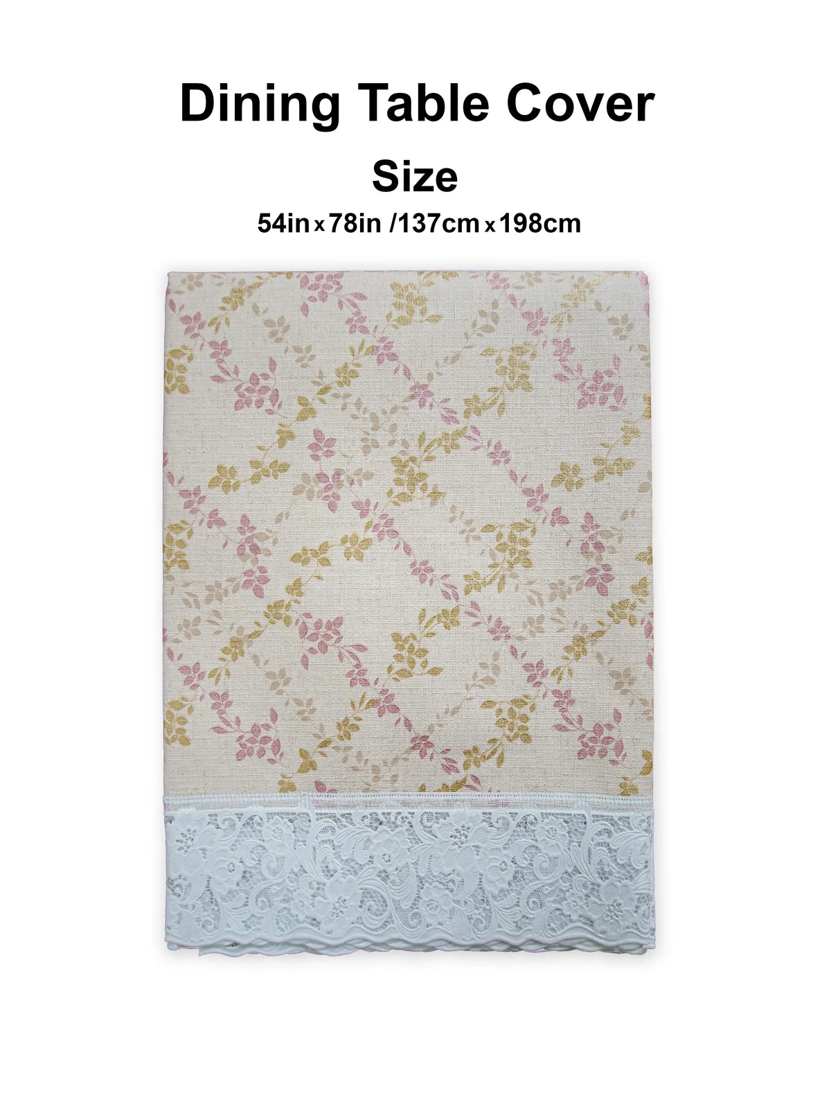 Freelance Tuscany Plastic Dining Table Cover | Gold/Pink Floral 54x78"