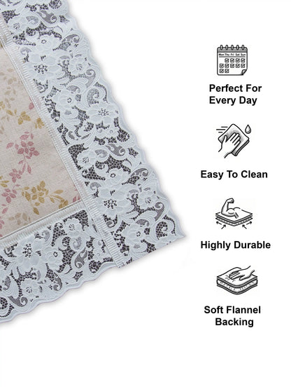 Freelance Tuscany Plastic Dining Table Cover | Gold/Pink Floral 54x78"