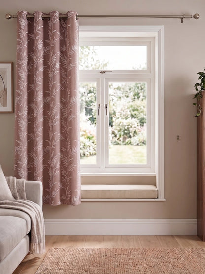 AtoZ Home Decor Jacquard Fern Embroidery Curtain (Multiple Sizes & Colors)