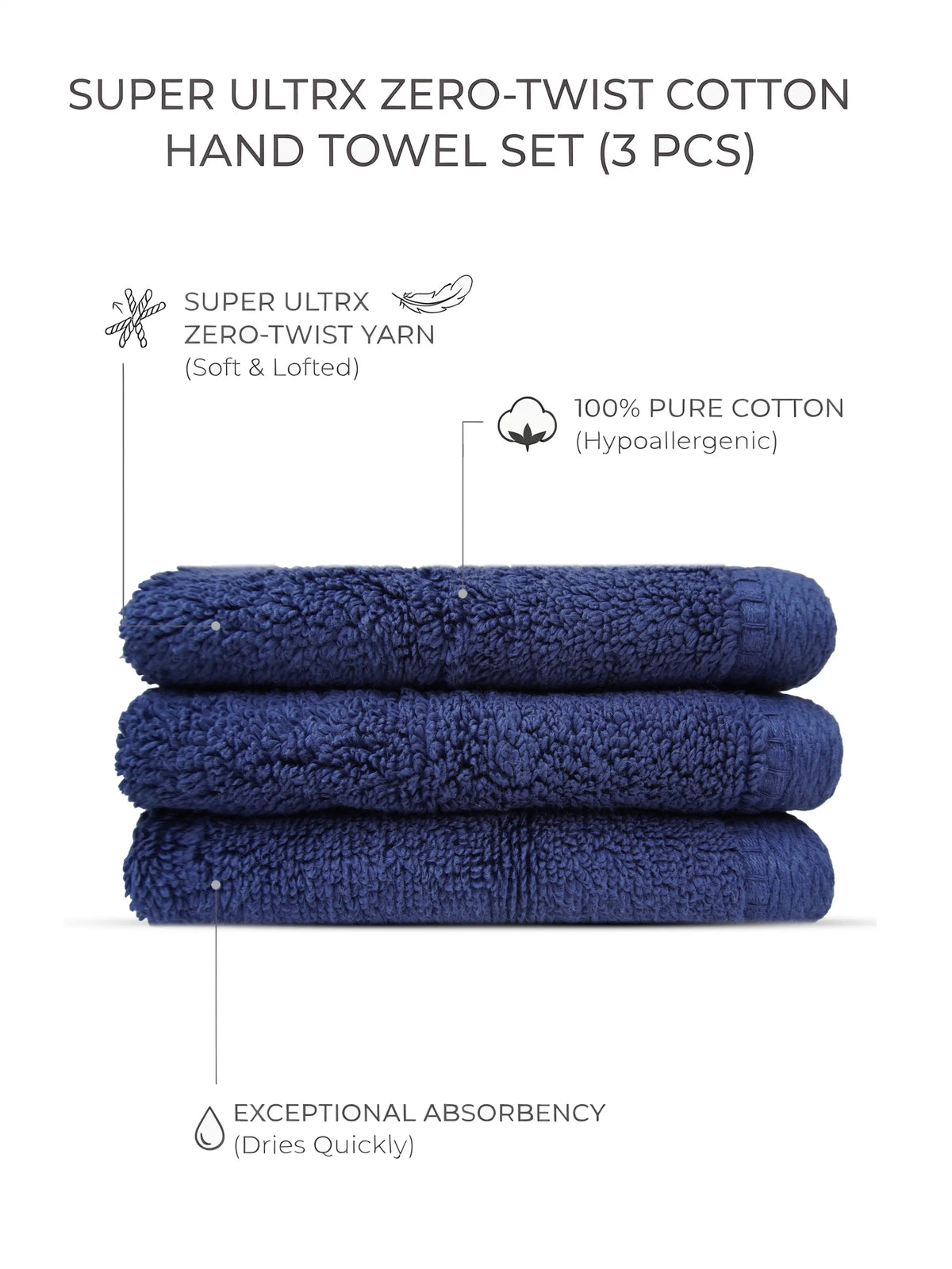 Atoz Home Decor Super Ultrx Zero-Twist Cotton Face Towel Set