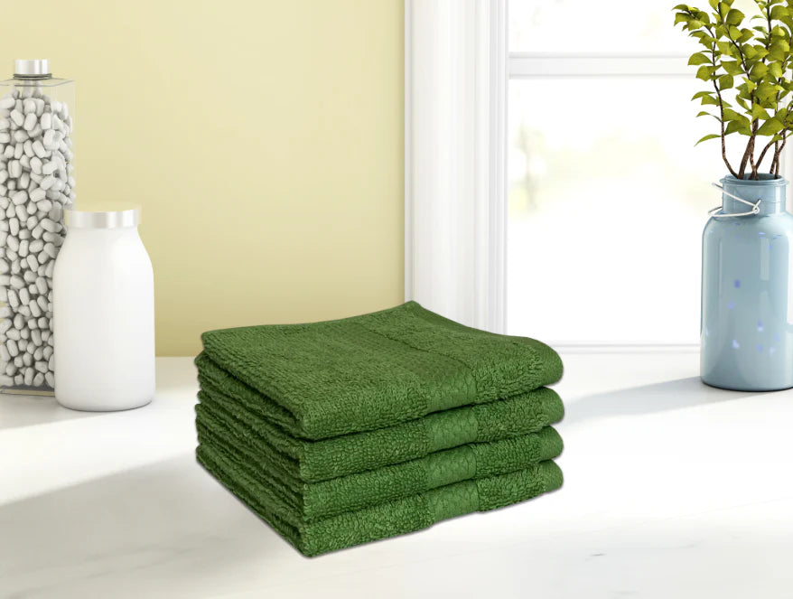COLORFAS Face Towel Set of 4 Pieces – 100% Cotton by Spaces
