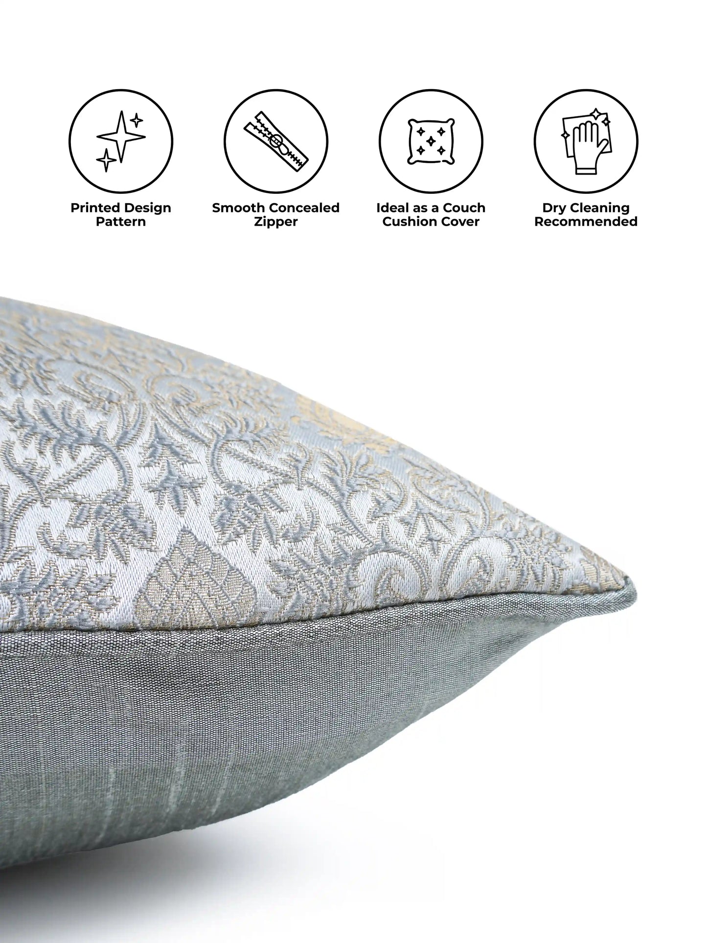 Floral Design Cushion Covers with Hidden Zipper (Set of 5)