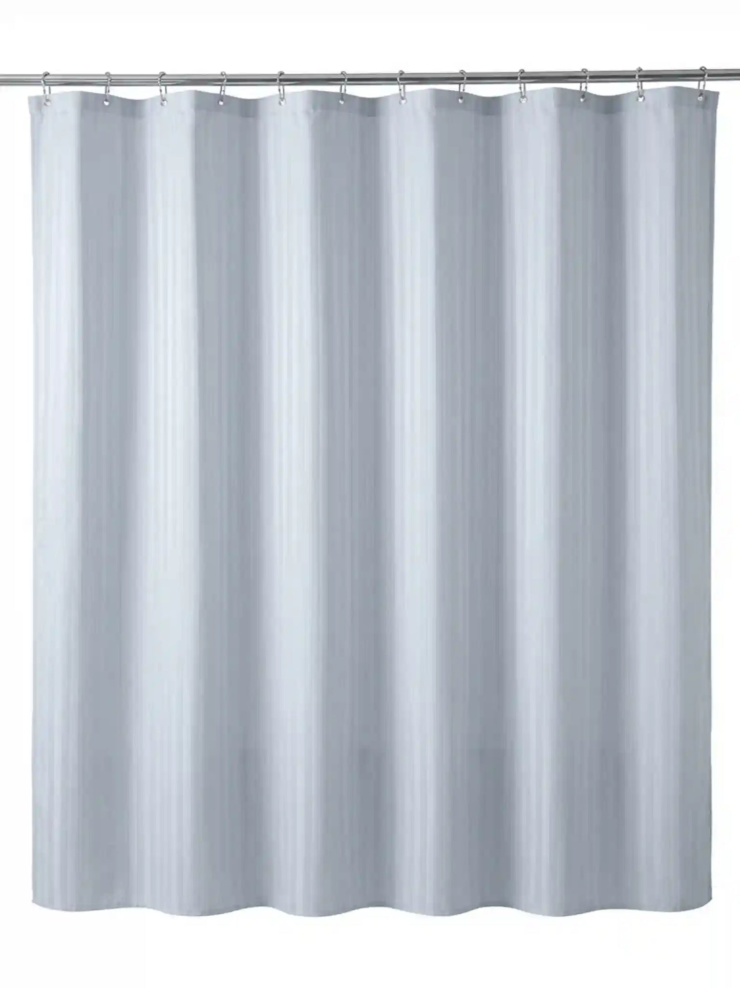 Super Living Waterproof Striped Shower Curtain with Hooks | Soft Texture Durable Bathroom Curtain | 180 x 200 CM