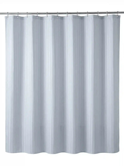 Super Living Waterproof Striped Shower Curtain with Hooks | Soft Texture Durable Bathroom Curtain | 180 x 200 CM