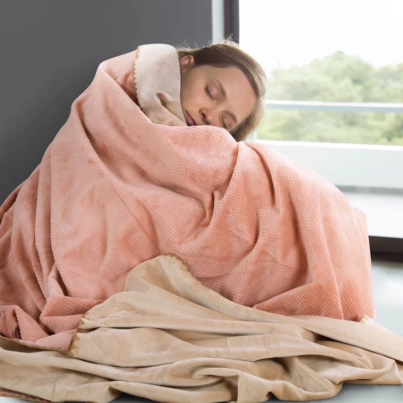 Stylla Hibiki Reversible Plush Baby Blanket (110 cm x 120 cm) – Ultra-Soft Double-Sided Warm Blanket