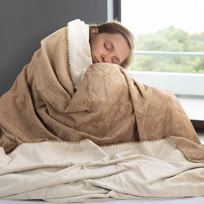 Stylla Hibiki Reversible Plush Baby Blanket (110 cm x 120 cm) – Ultra-Soft Double-Sided Warm Blanket