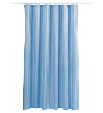 Water Repellent Polyester Shower Curtain – Quick Dry & Soft Feel (with Hooks) | Blue