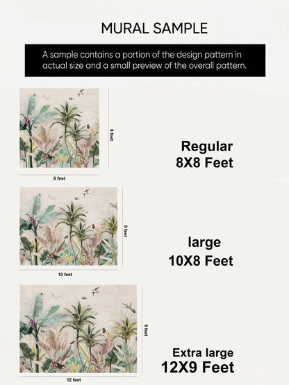 AtoZ Home Decor Tropical Rainforest Wall Mural Wallpaper - Custom & Standard Sizes