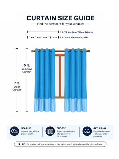AtoZ Home Decor Printed Geometric Window & Door Curtains (Multiple Sizes & Colors)