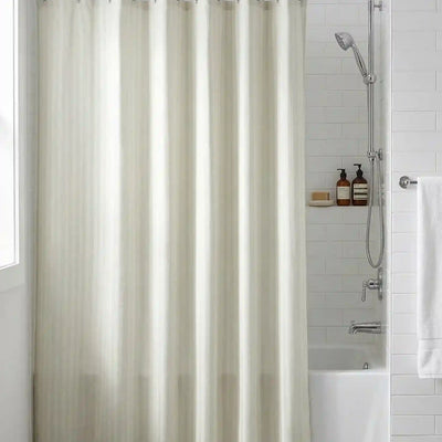 Shop premium Super Living Waterproof Striped Shower Curtain with Hooks | Soft Texture Durable Bathroom Curtain | 180 x 200 CM at AtoZ Home Decor