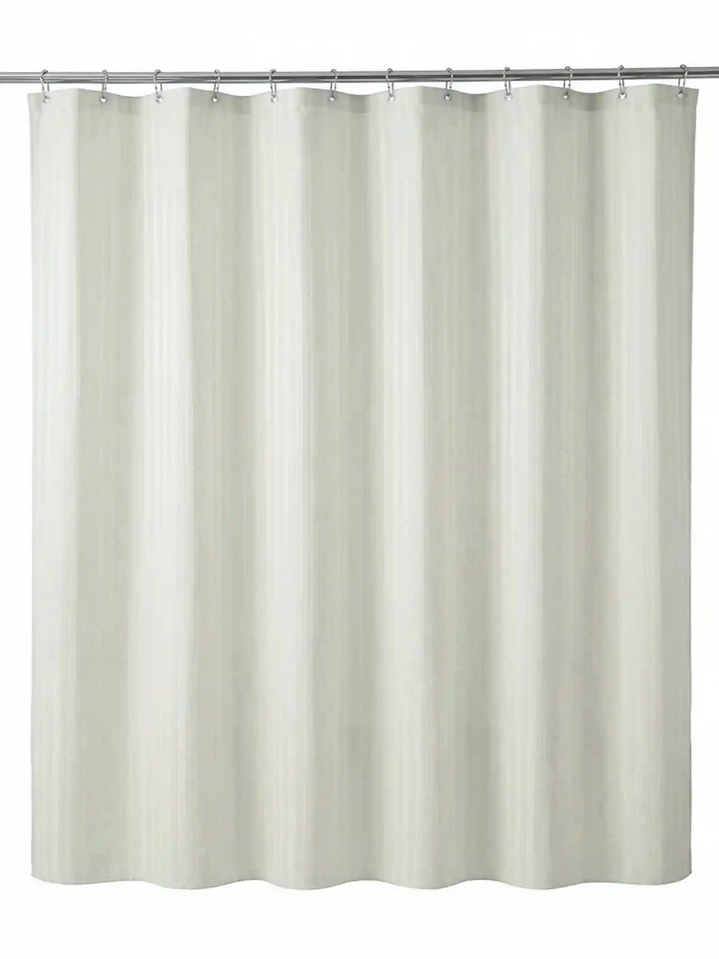 Super Living Waterproof Striped Shower Curtain with Hooks | Soft Texture Durable Bathroom Curtain | 180 x 200 CM