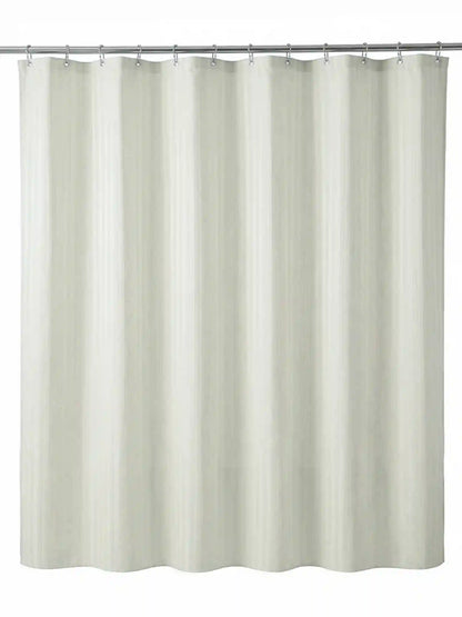 Super Living Waterproof Striped Shower Curtain with Hooks | Soft Texture Durable Bathroom Curtain | 180 x 200 CM