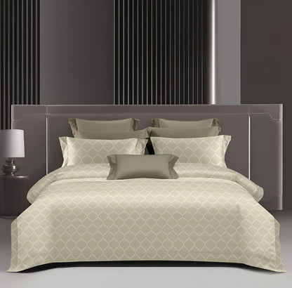 King Size 100% Cotton Designer Bedsheet Set | Trellis design pattern