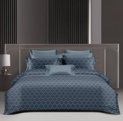 King Size 100% Cotton Designer Bedsheet Set | Trellis design pattern