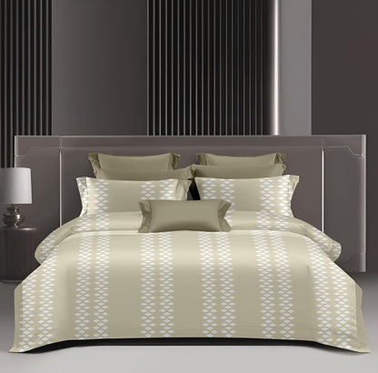 King Size 210 TC Cotton Bedsheet Set | Designer Diamond Pattern