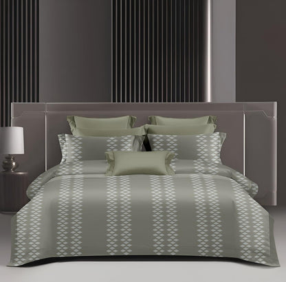 King Size 210 TC Cotton Bedsheet Set | Designer Diamond Pattern