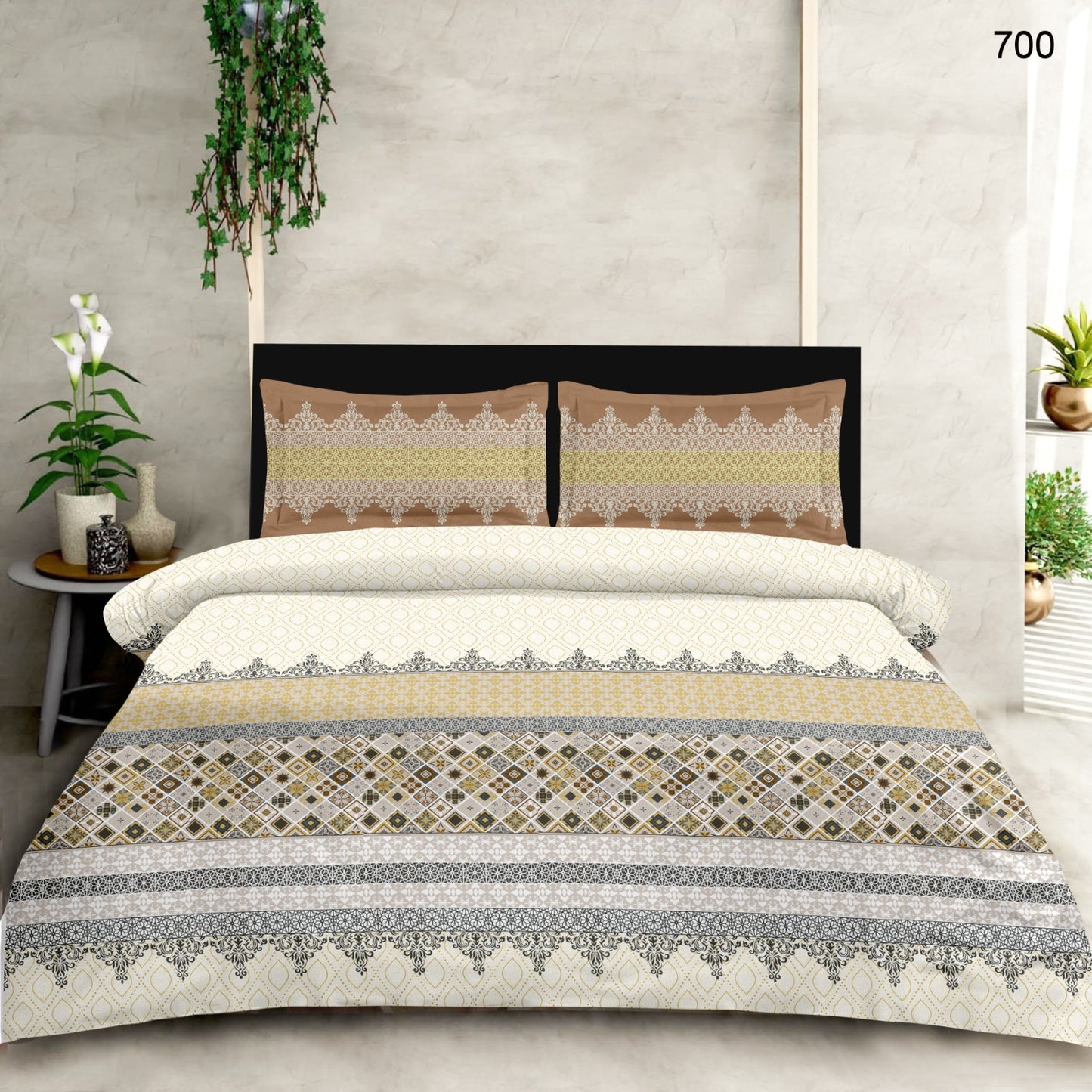 King Size Cotton Bedsheet Set – Lace Border Designer Pattern | 100% Soft Cotton