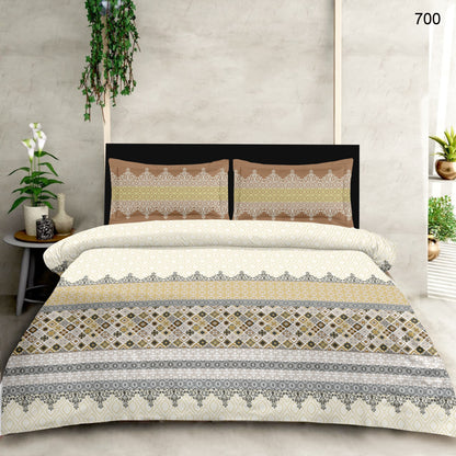 King Size Cotton Bedsheet Set – Lace Border Designer Pattern | 100% Soft Cotton