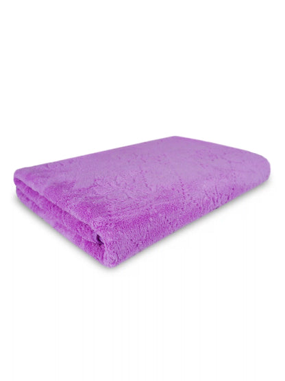 Plush Comfort, Floral Embossed Terry Weave Bath Towel with Quick-Dry Performance – 100% Cotton
