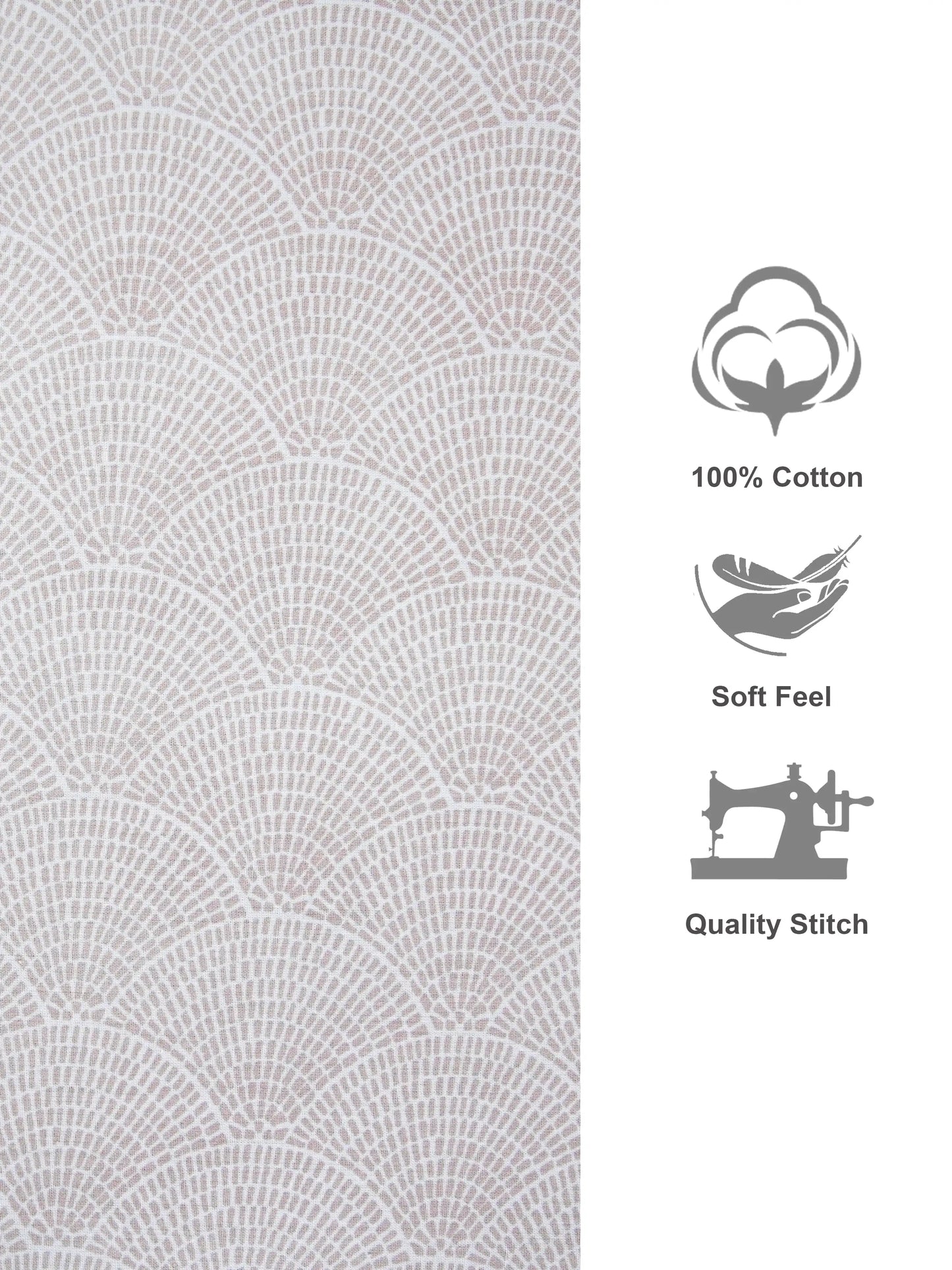 Light Brown Abstract Print Cotton Double Bedsheet Set