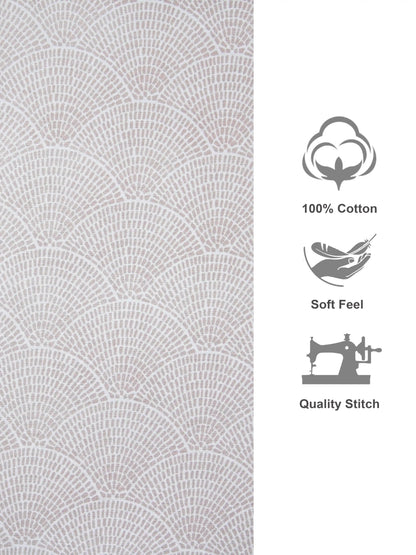 Light Brown Abstract Print Cotton Double Bedsheet Set