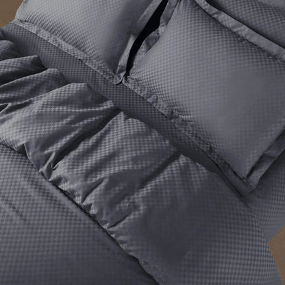 Quilted Printed Bed Cocver Set – Grey & Yellow Botanic King Size 5 Piece Set