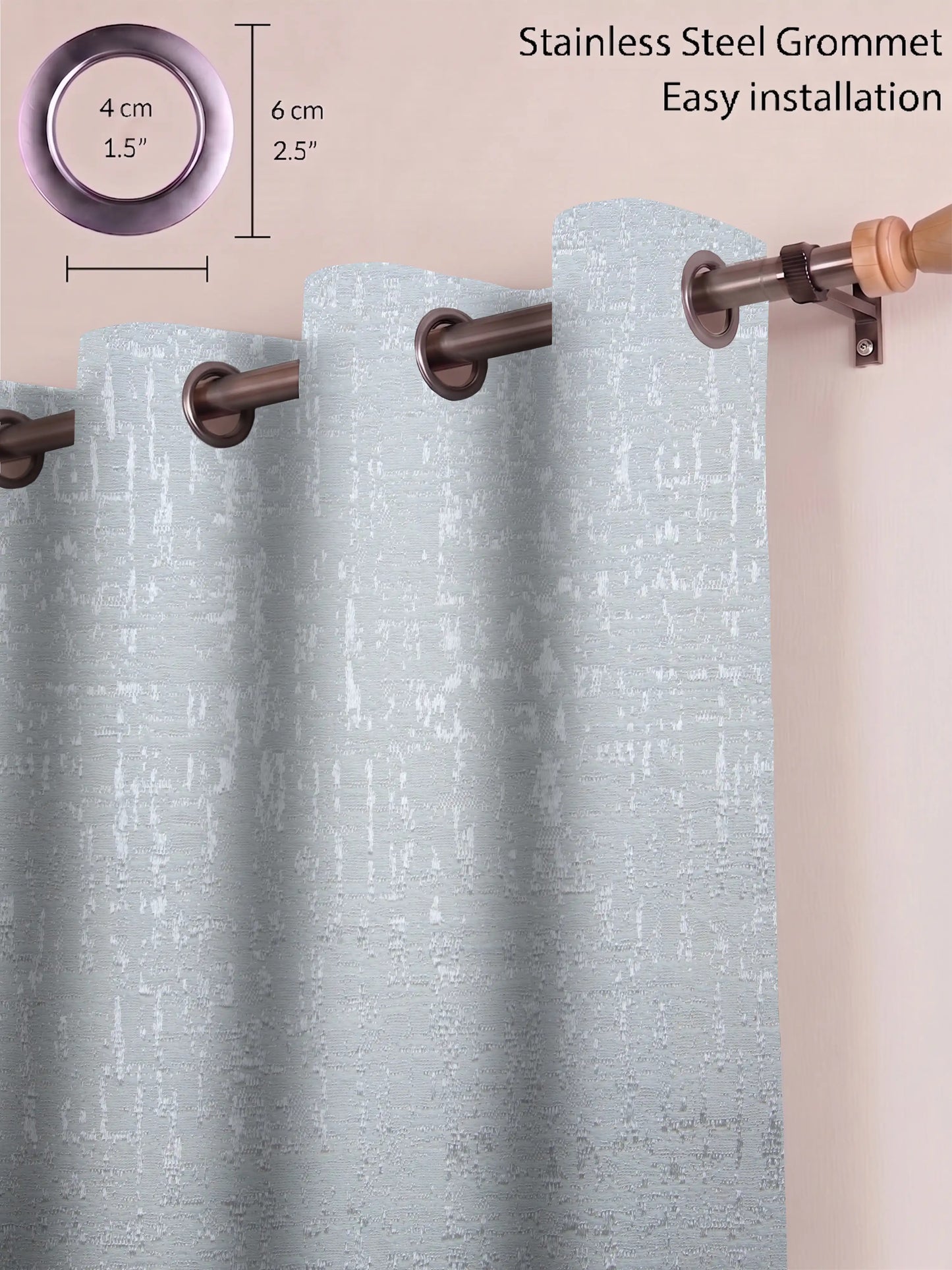 AtoZ Home Decor Abstract Textured Jacquard Curtain | Cotton-Blend Drape