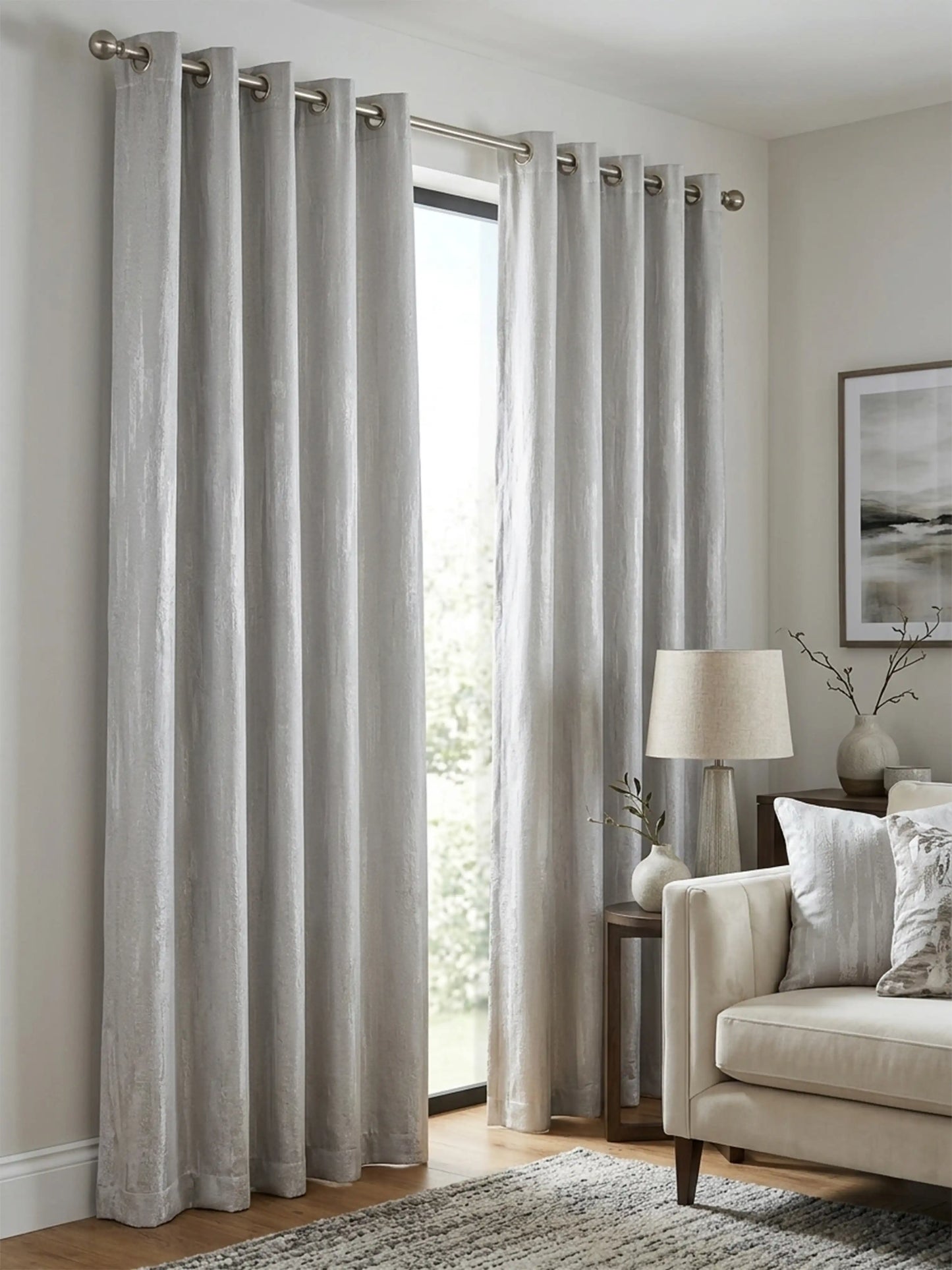 AtoZ Home Decor Textured Vertical Stripe Window Curtain