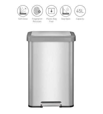 Minimalist Fingerprint-Resistant Pedal Trash Bin – Sleek & Durable