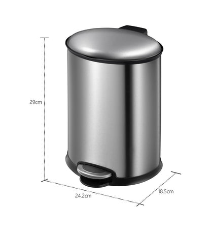 Oval Stainless Steel Trash Bin with Silent Close Mechanism – Elegant & Functional
