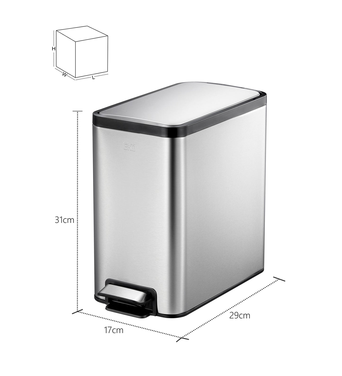 Slim Pedal Bin with Fingerprint-Resistant Coating – Space-Saving & Durable