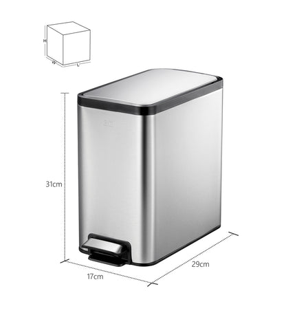 Slim Pedal Bin with Fingerprint-Resistant Coating – Space-Saving & Durable