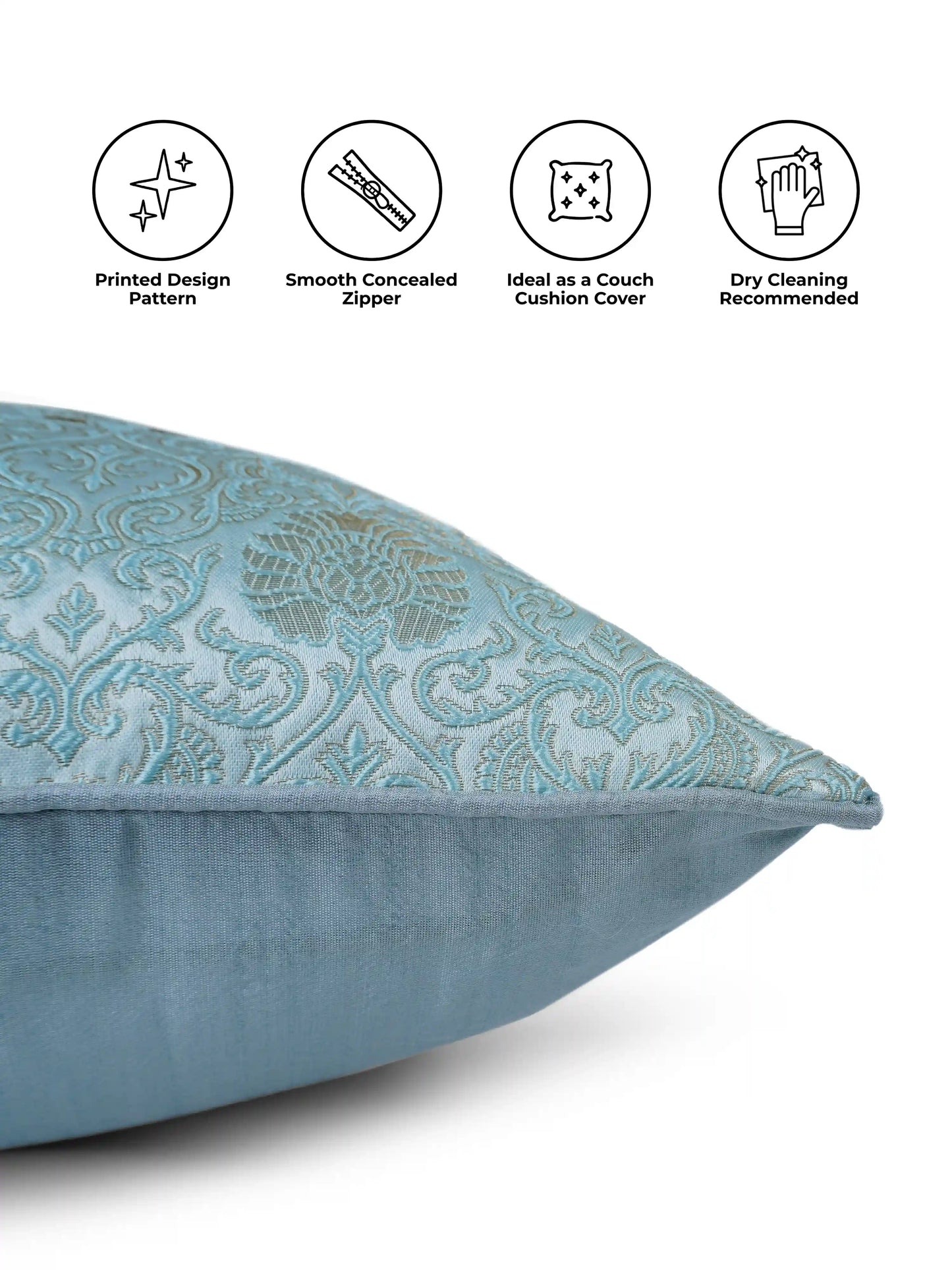 Mint Green Cushion Covers with Concealed Zipper (Set of 5)