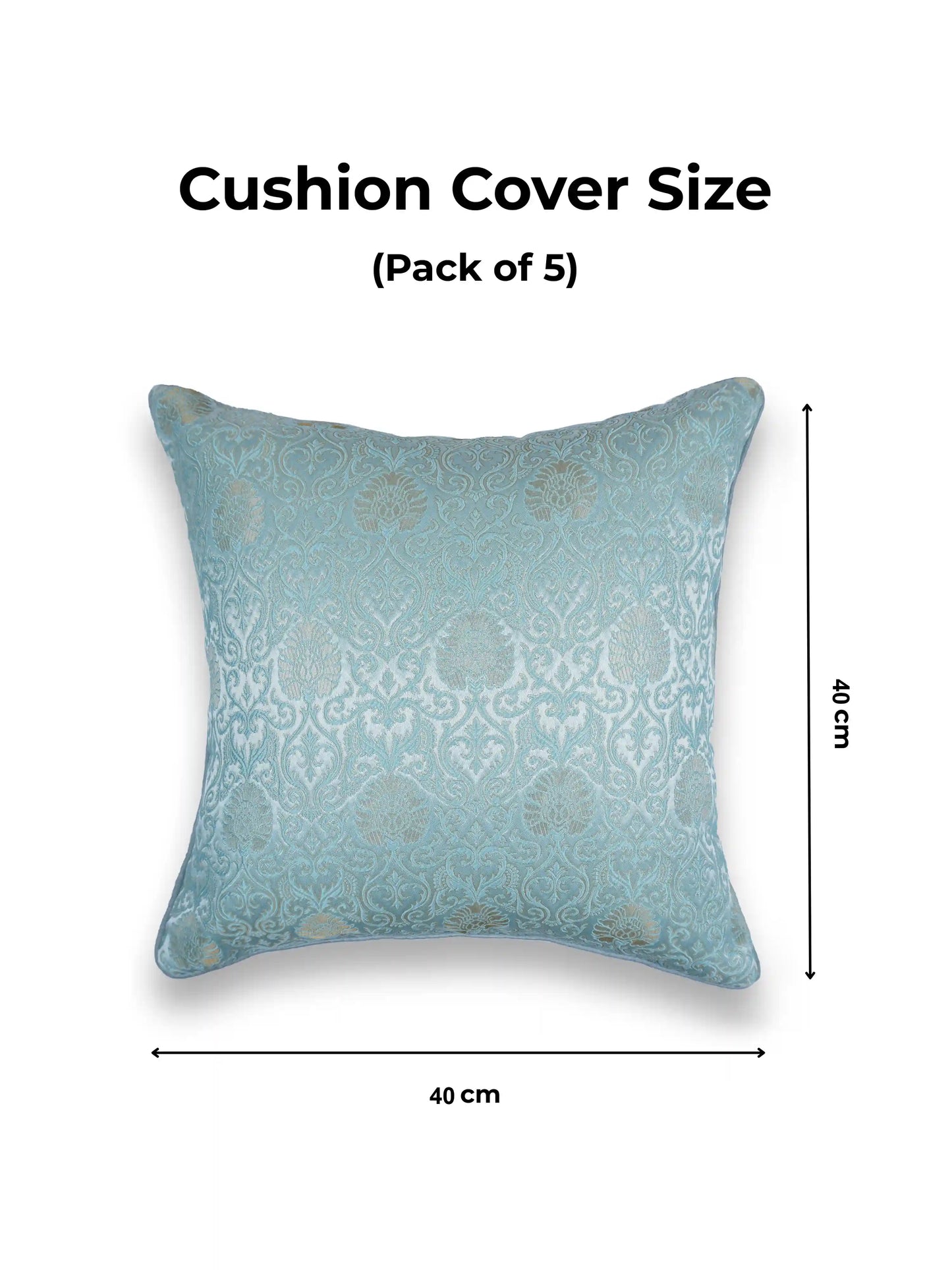 Mint Green Cushion Covers with Concealed Zipper (Set of 5)