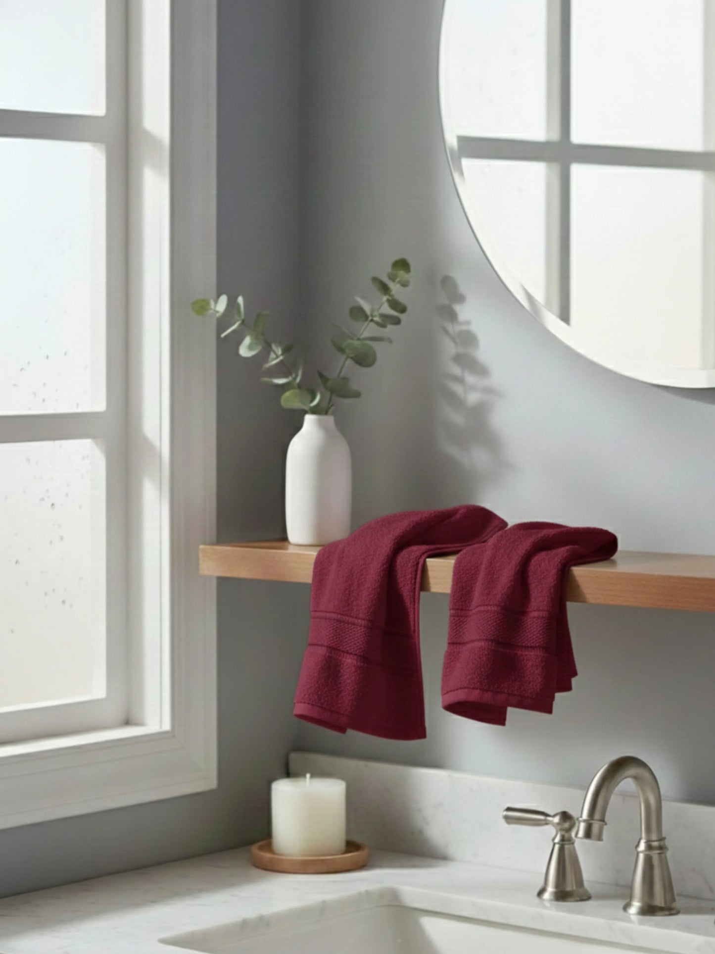 Himeya Classic 100% Cotton Hand Towels | Ultra Soft Set of 2