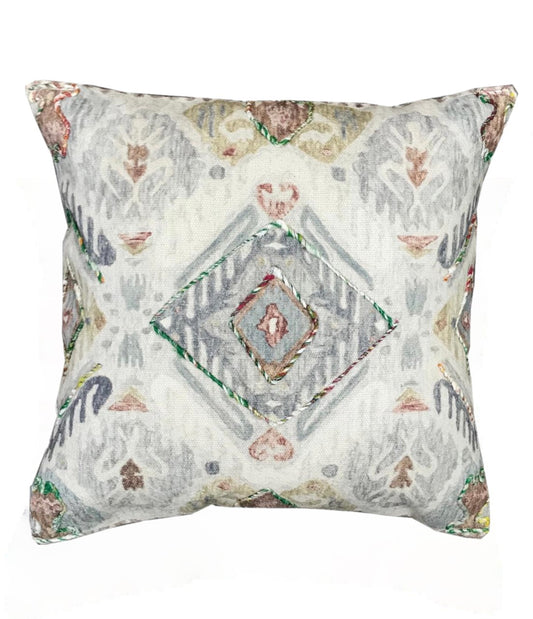 Muted Geometric Cushion Cover – Cream & Grey Tones (18x18, Cotton)