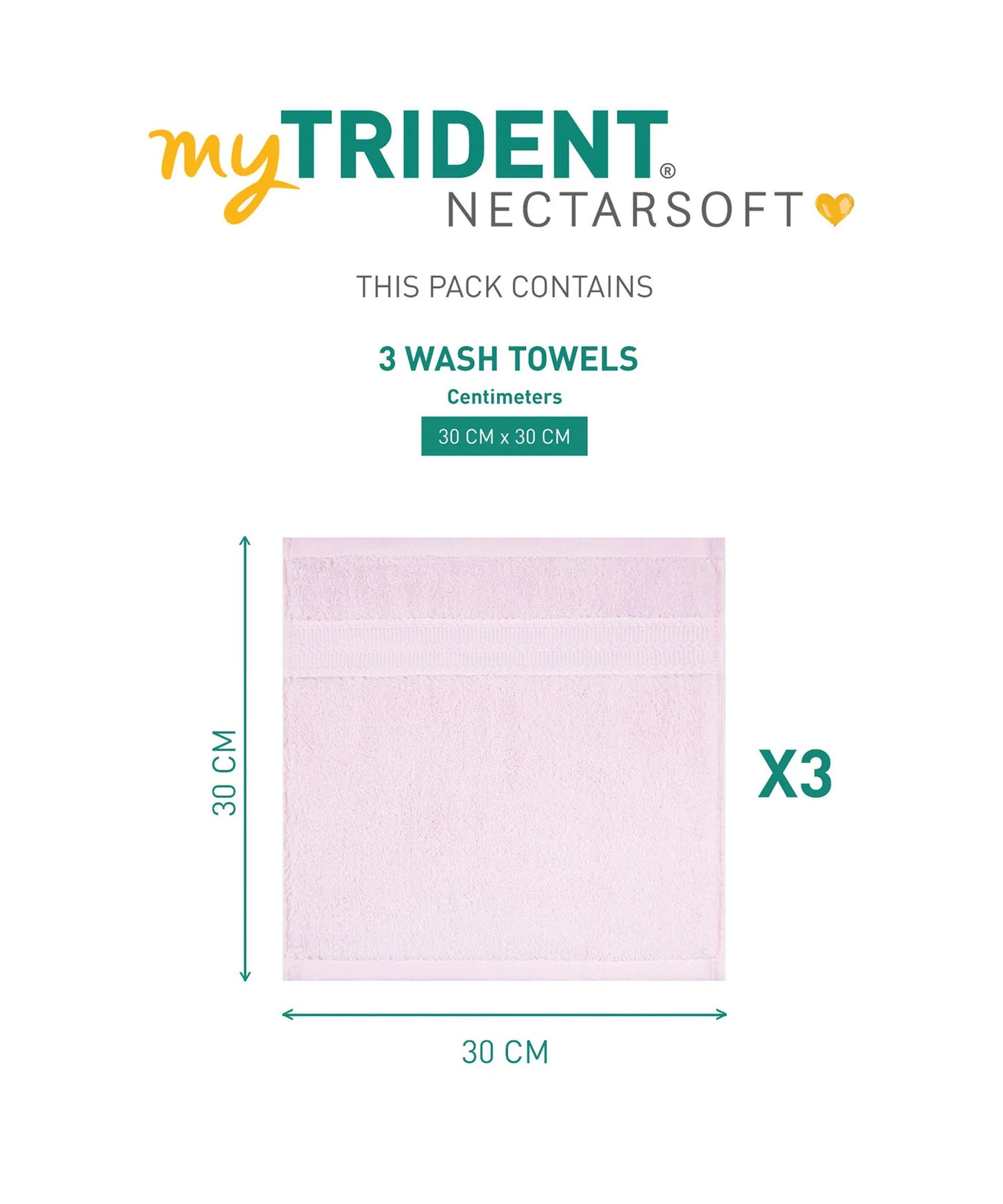 Nectarsoft Wash Towel 3 Pcs Set