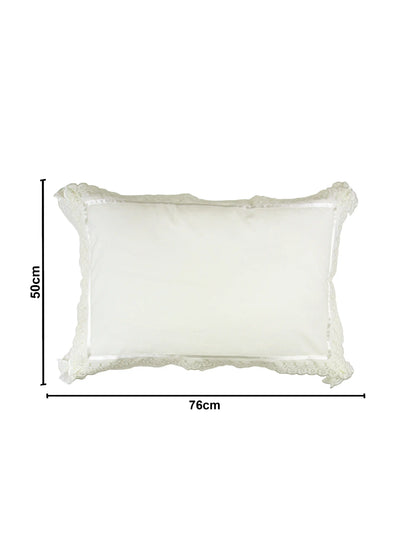 AtoZ Home Decor Cotton Lace Border Pillow Covers (Set of 1 & 2)