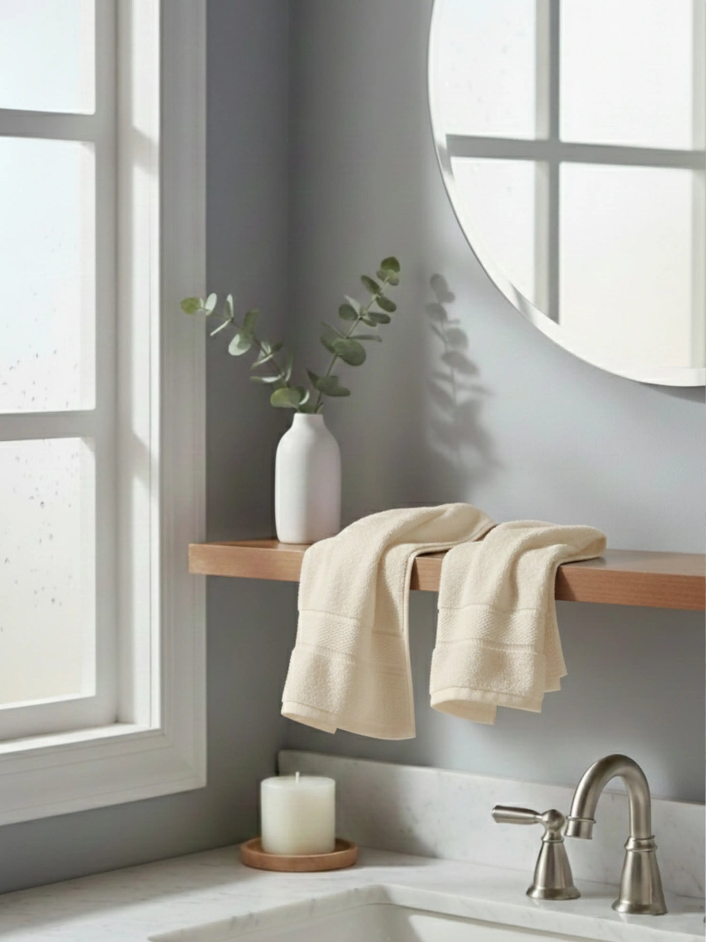 Himeya Classic 100% Cotton Hand Towels | Ultra Soft Set of 2