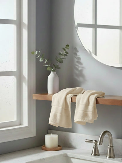 Himeya Classic 100% Cotton Hand Towels | Ultra Soft Set of 2