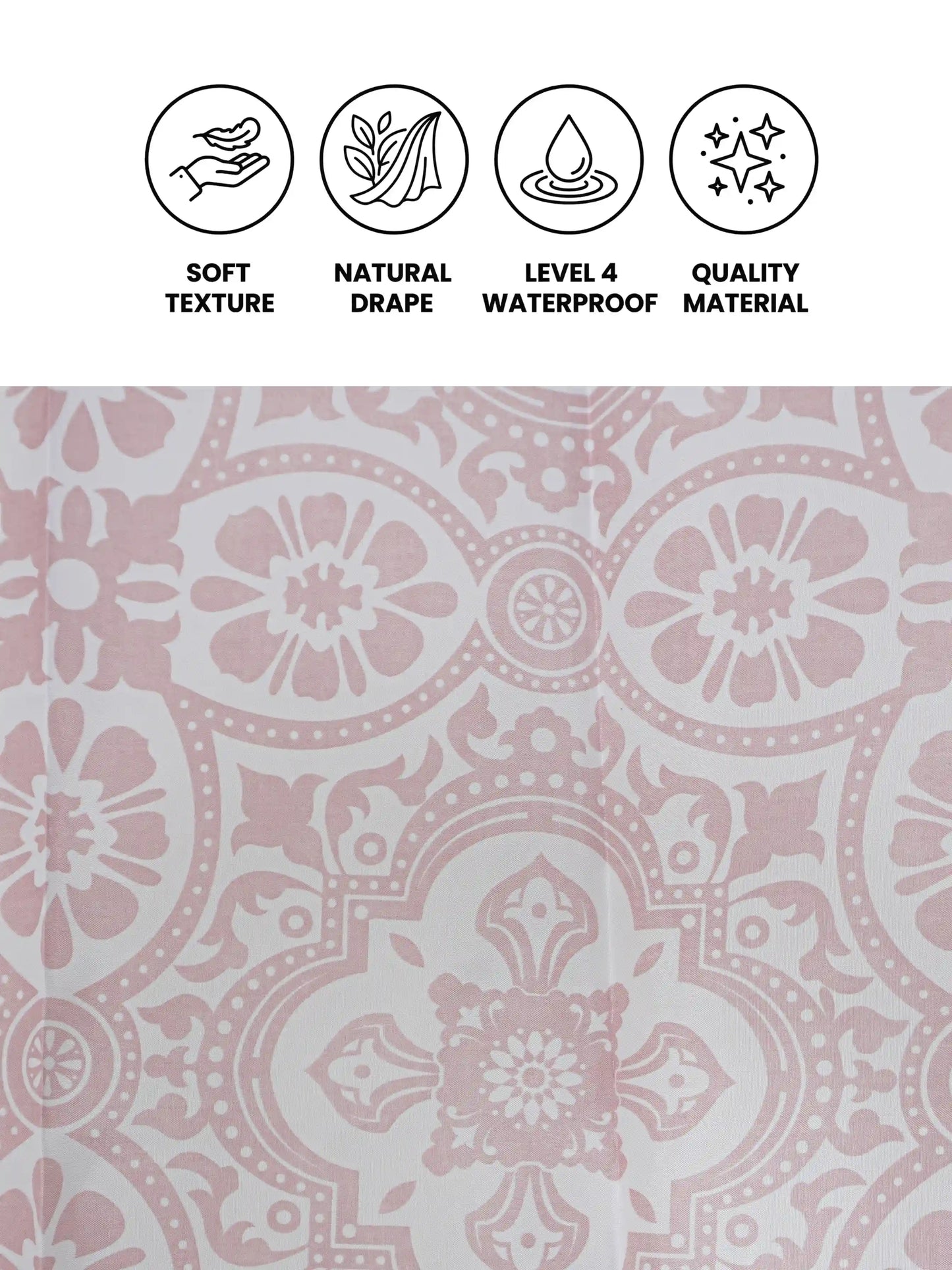 AtoZ Home Decor Waterproof Shower Curtain with Hooks (Multi-Pattern Collection)