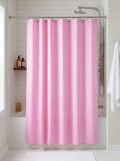 Super Living Waterproof Striped Shower Curtain with Hooks | Soft Texture Durable Bathroom Curtain | 180 x 200 CM