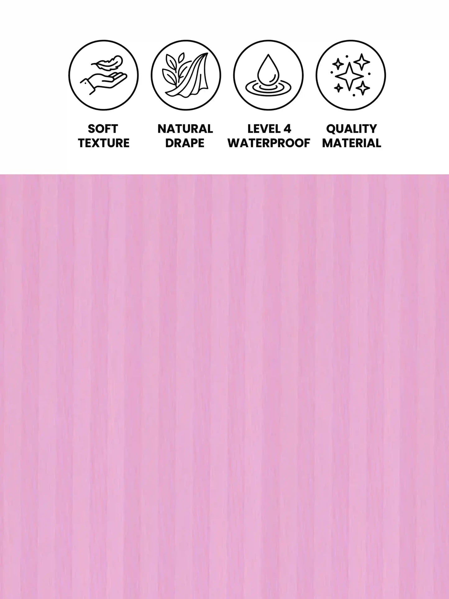 Super Living Waterproof Striped Shower Curtain with Hooks | Soft Texture Durable Bathroom Curtain | 180 x 200 CM