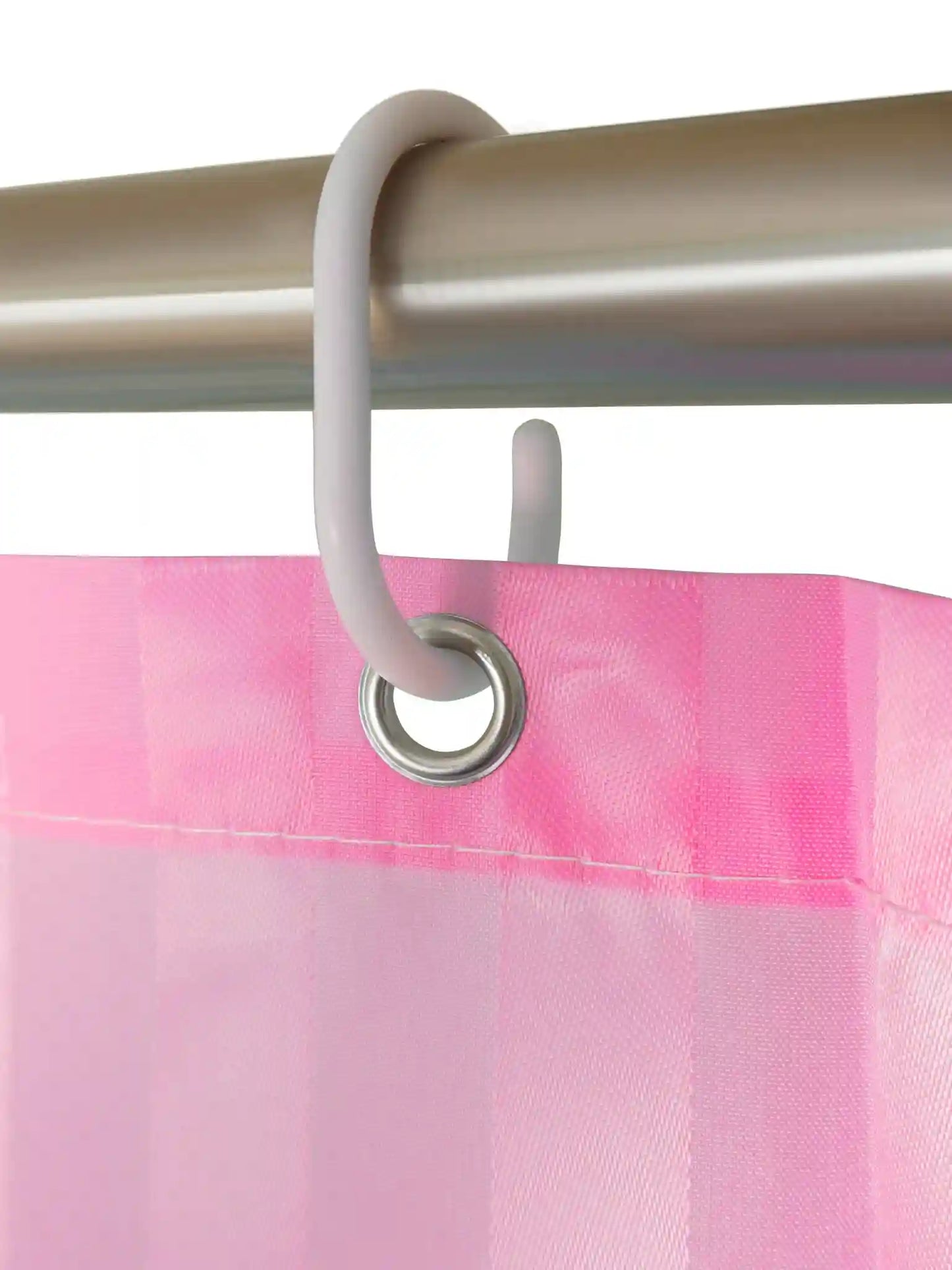 Super Living Waterproof Striped Shower Curtain with Hooks | Soft Texture Durable Bathroom Curtain | 180 x 200 CM