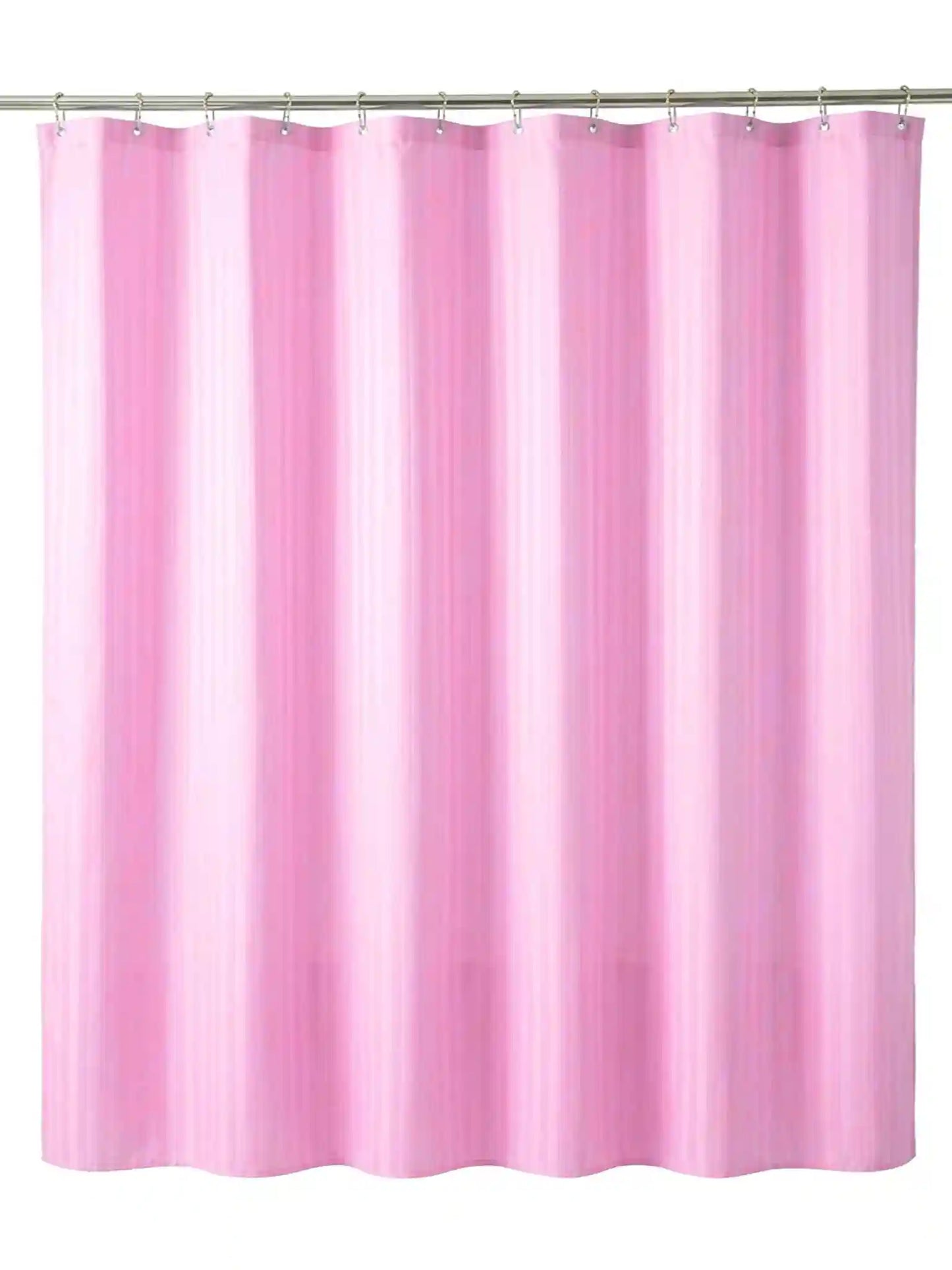 Super Living Waterproof Striped Shower Curtain with Hooks | Soft Texture Durable Bathroom Curtain | 180 x 200 CM